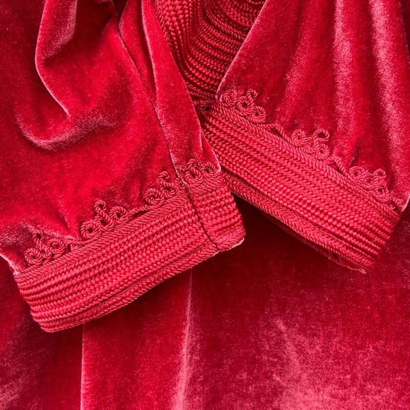 Soft Surroundings Red Velvet Embroidered Tunic Holiday - Picture 5 of 8